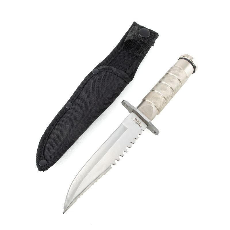 8.5" RTEK Silver Survival Knife with Compass Kit, , large image number 0